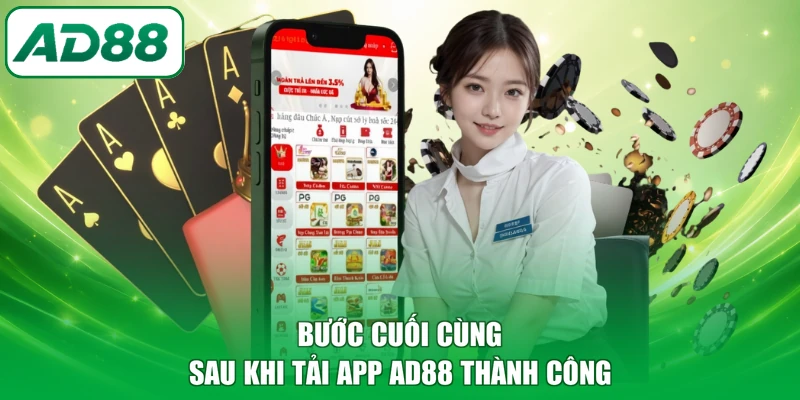 Bước cuối cùng sau khi tải app AD88 thành công